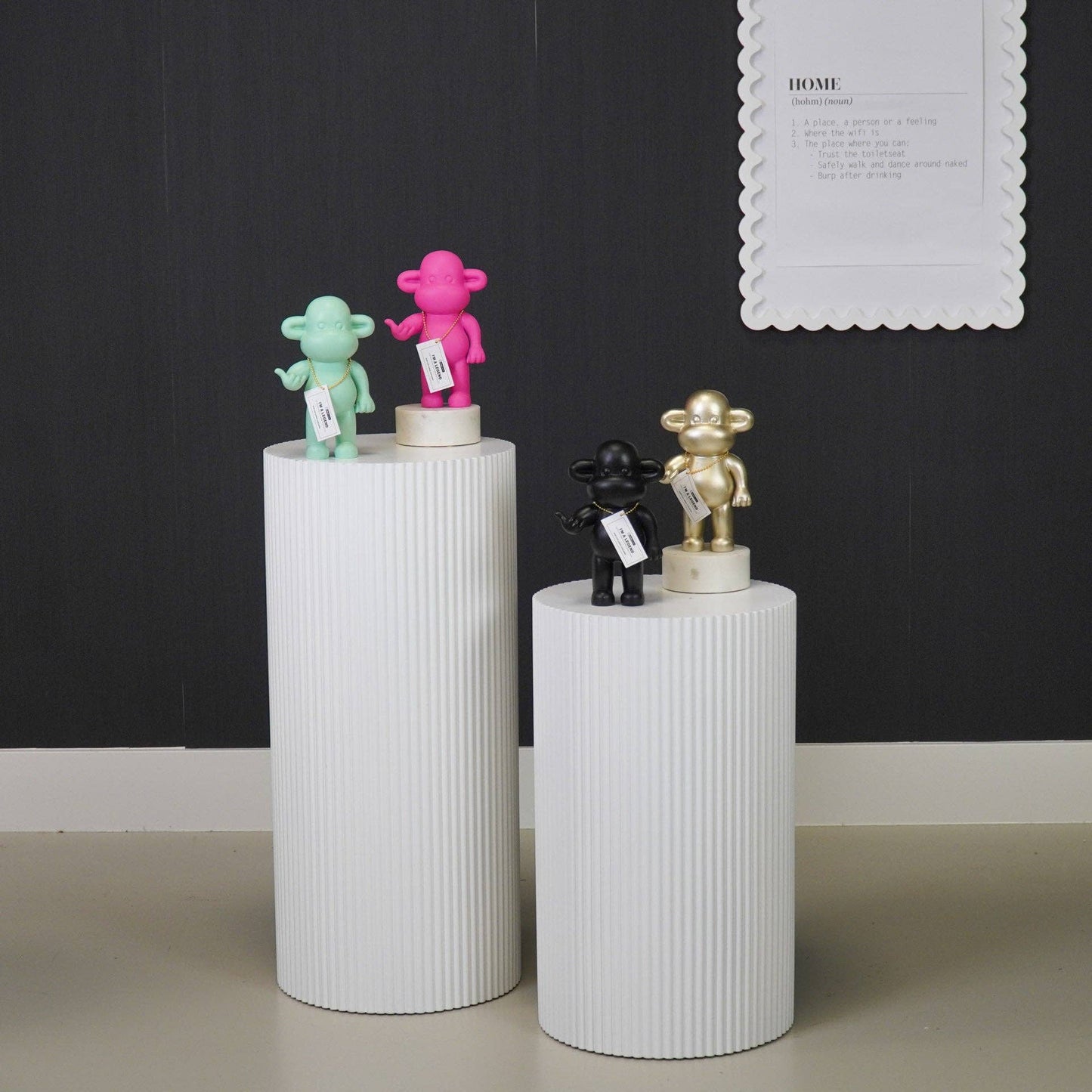 Ornament - Hanging Loose Monkey Figurine 'The Legend' - Polyresin - Mint Green - 11x7x19cm