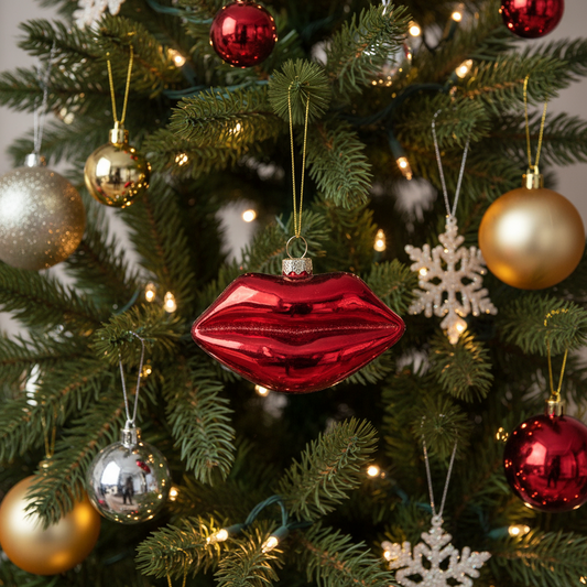 Red Lips Christmas Bauble