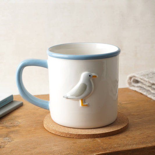 Taza de cerámica "Gaviota" para la vida costera, en caja de regalo