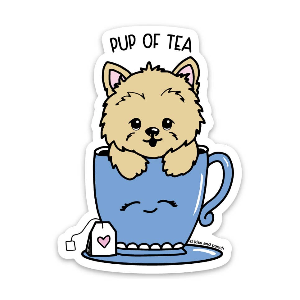 Sticker Yorkie Pup of Tea