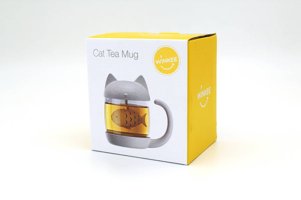 Katzen-Teetasse mit Fisch-Tee-Ei