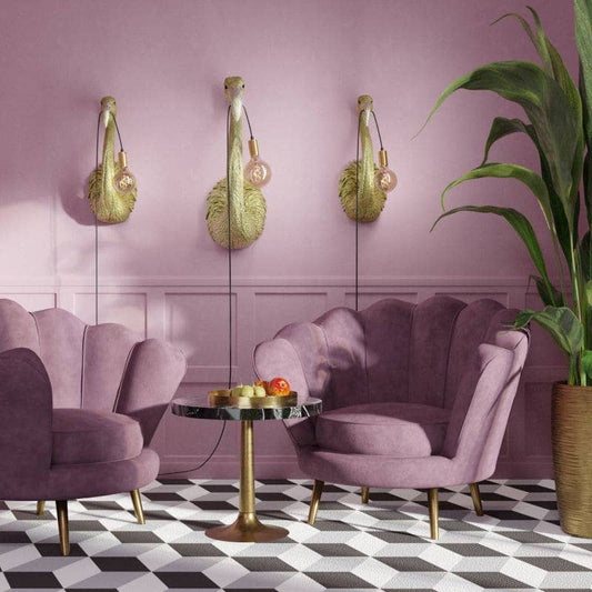 Aplique de pared Tiffany, dorado, 26,5 x 24,5 x 71,5 cm