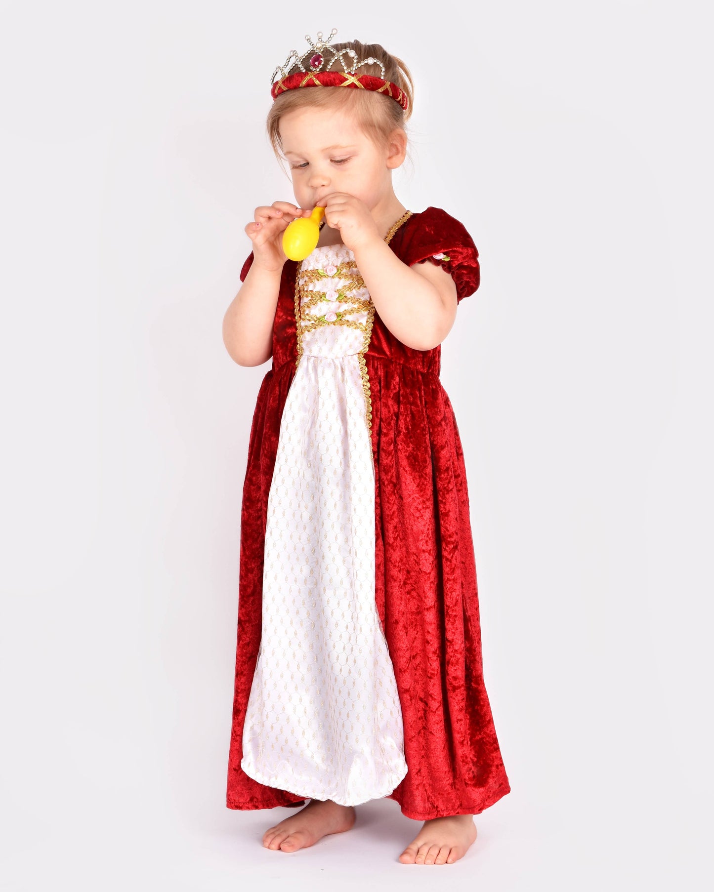 Robe de princesse en velours rouge taille 110-116 cm 4-6 ans