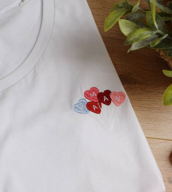 T shirt Femme Brodé - Maman ballons - t-shirt brodé Juste un T-shirt
