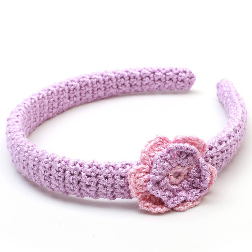 Diadema con flor - Morado claro