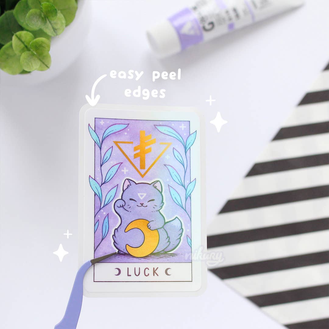 Pegatinas del gato de la suerte lunar