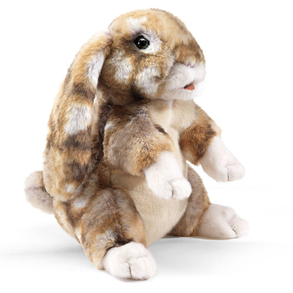 Marionnette à main Lapin soyeux et lapin/Silky Bunny Rabbit 3216 Folkmanis réaliste