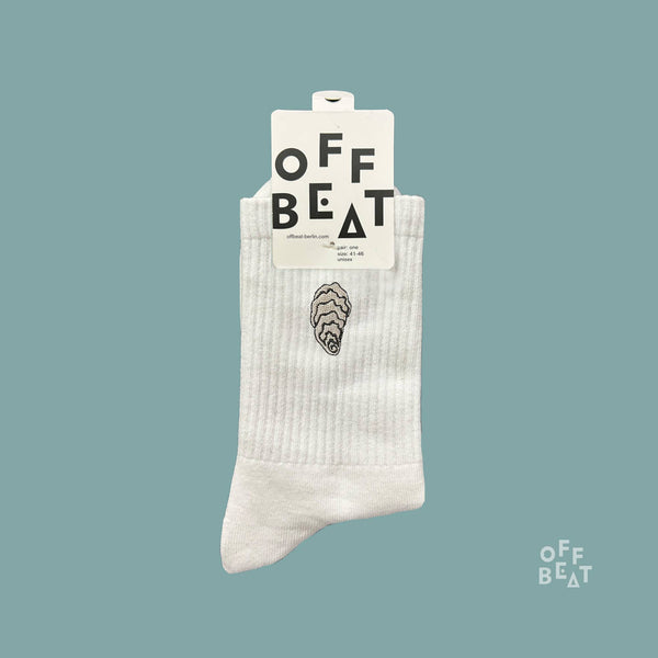 Chaussettes brodées Huitre