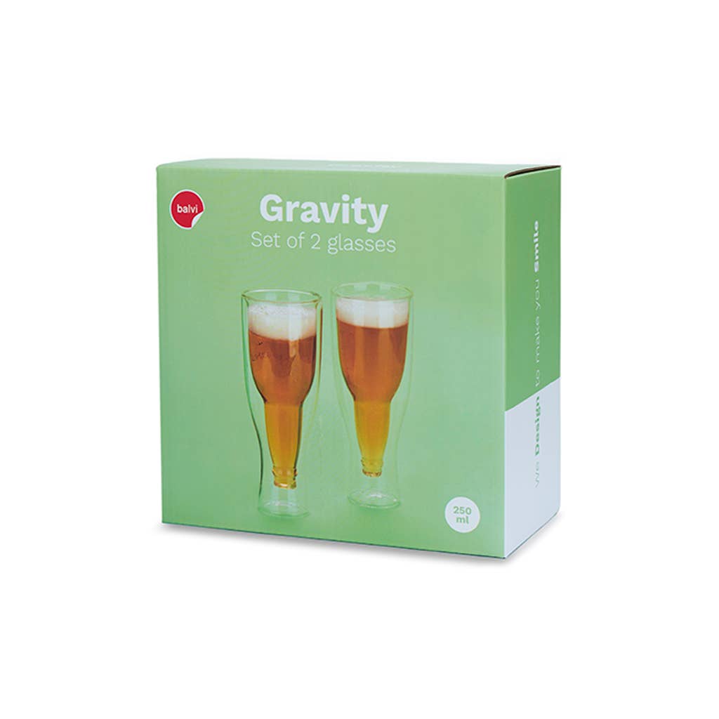 Vaso de cerveza de gravedad 400 ml x2