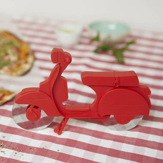 Tagliapizza, scooter, rosso, plastica/acciaio inossidabile