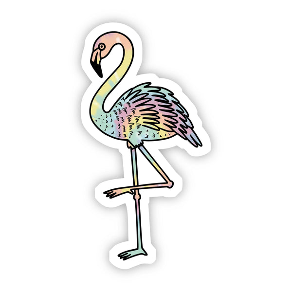 Esthetische tie-dye flamingo sticker