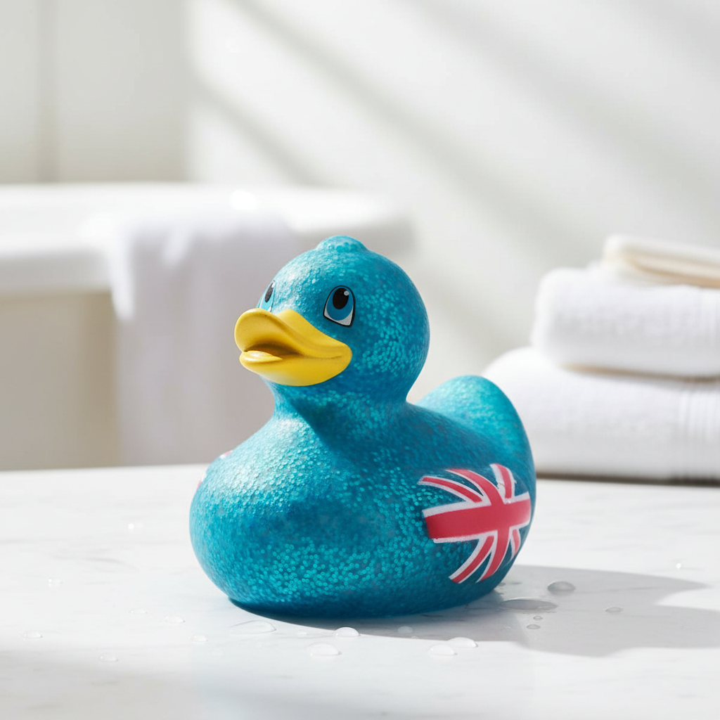 Canard Union Jack - Bleu Pailleté