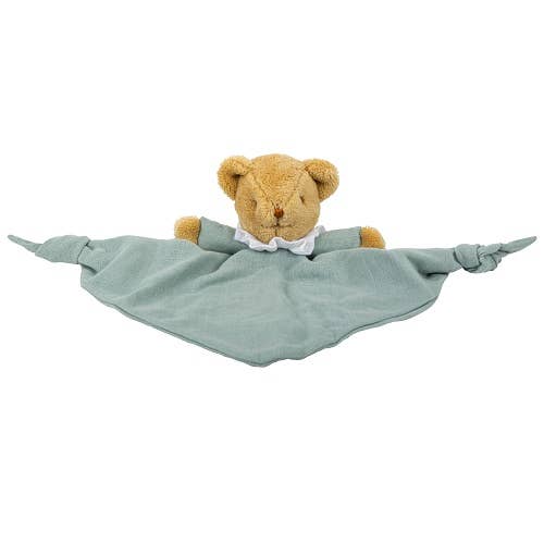 Ours Triangle Doudou Avec Hochet - Coton Bio Céladon