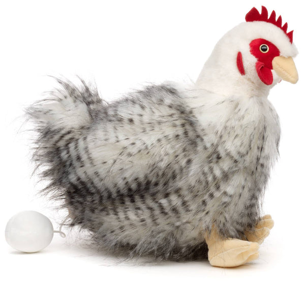 Peluche Poule assise avec œuf Uni Toys