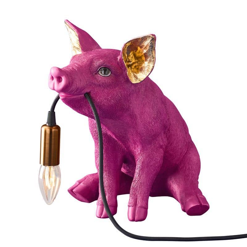Lampe de table Cochon Rose