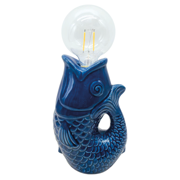 Déco LED poisson bleu à piles L13,5 P8,2 H27cm