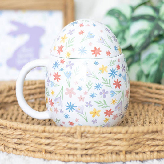 Mug œuf de Pâques à imprimé floral printanier