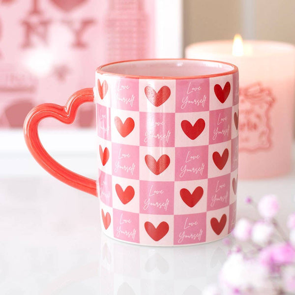 Tazza a forma di cuore "Ama te stesso"