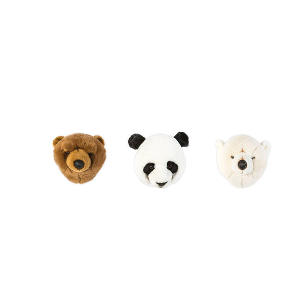 Mini Décoration Murale Peluche Têtes d'Animaux : Coffret Ours - Wild & Soft