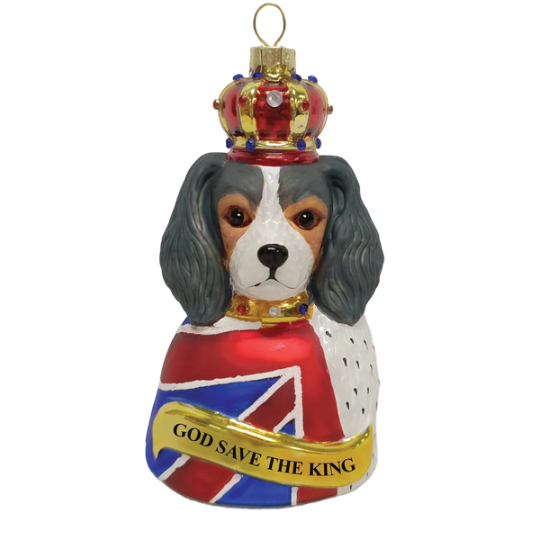 Boule de Noël Cavalier King Charles « God Save the King »