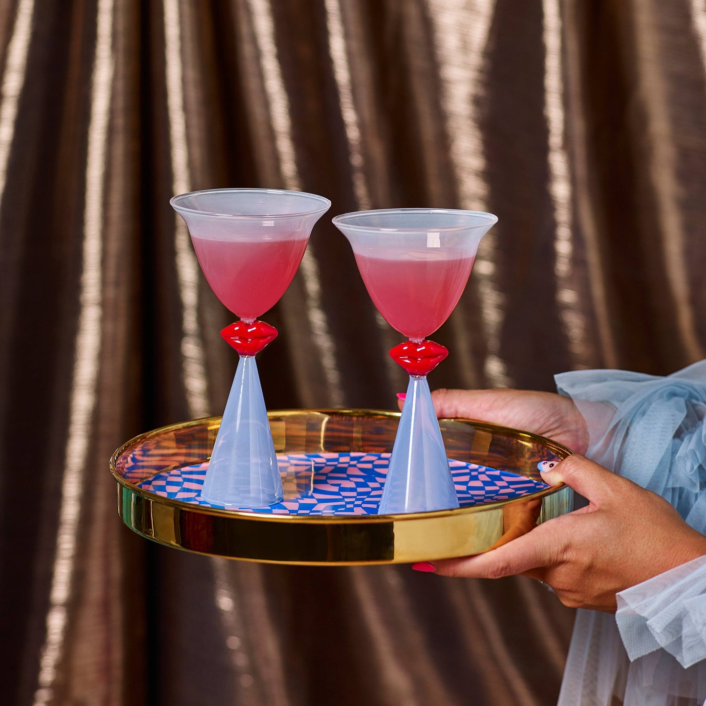 Verres à cocktail teintés lèvres - Ensemble de 2