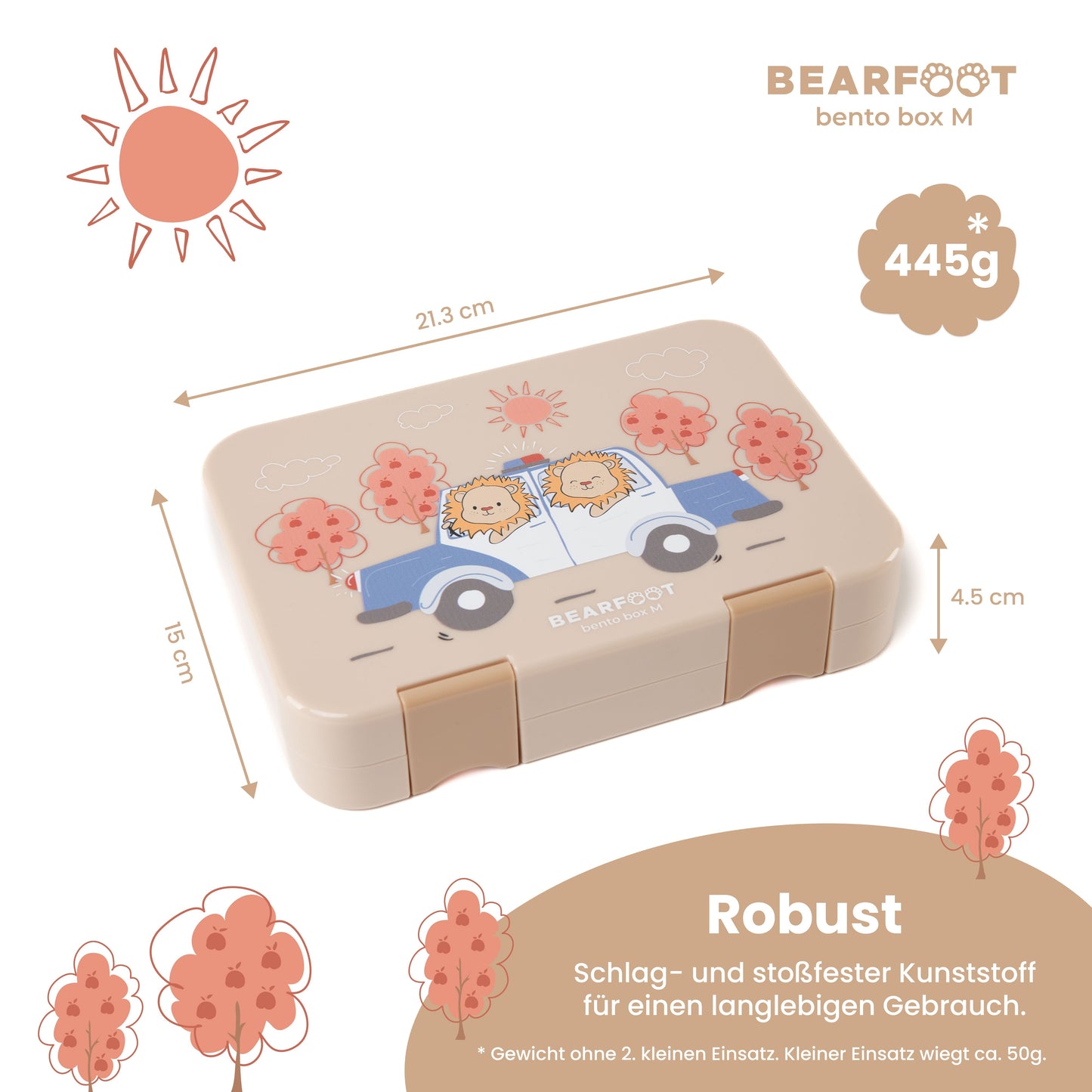 Kids' Lunch Box with Compartments, Lunchbox, Bento Box - Elephants