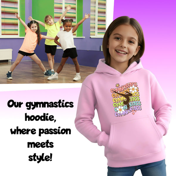 Sweat à capuche gymnastique – Fringoo Gymnastic for Cotton Rich Soft Hooded – Gymnastic Daisy- rose