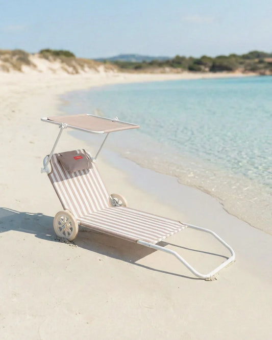 Hamaca de playa con ruedas y parasol – FREYA