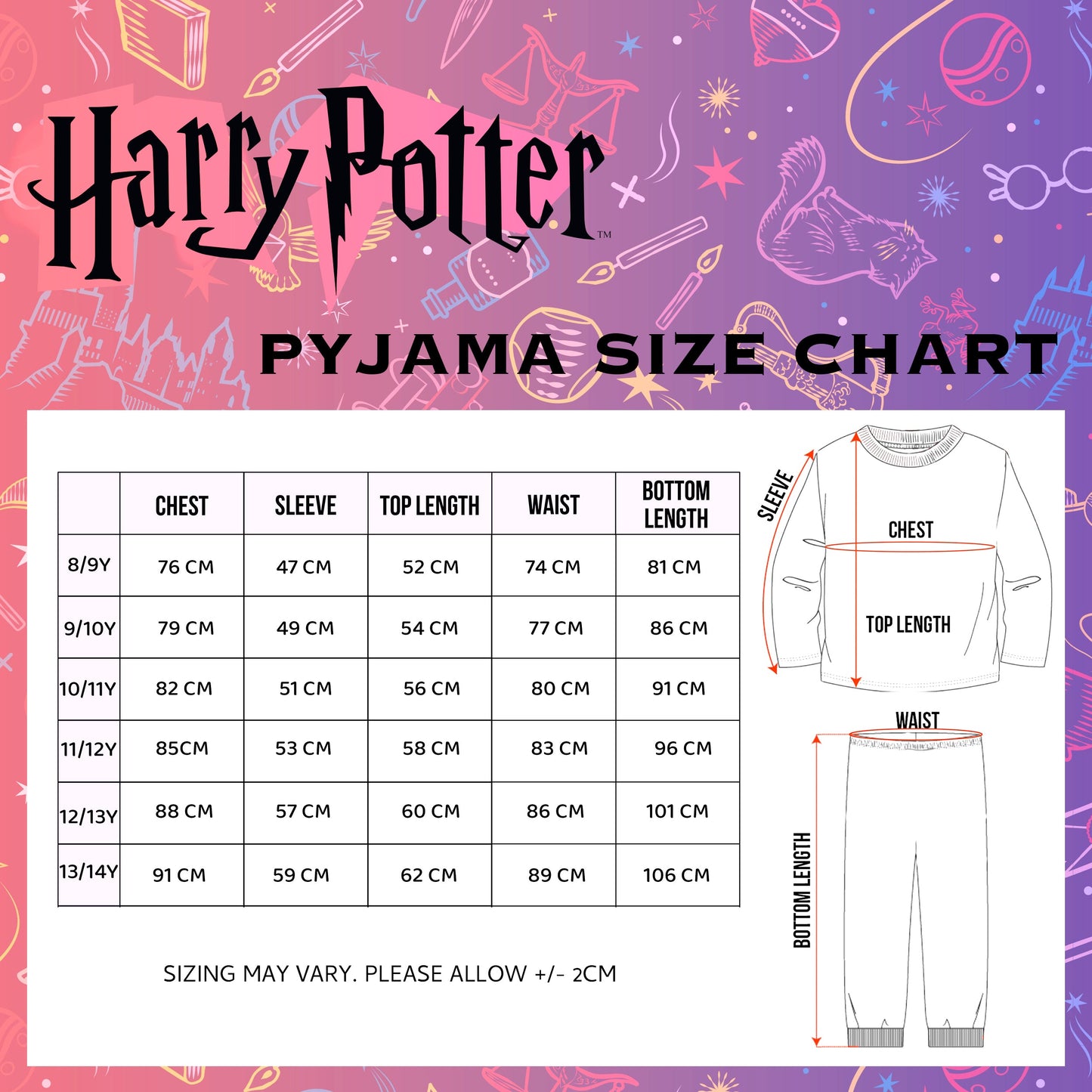 Harry Potter Pyjamas with Buttons – Burgundy