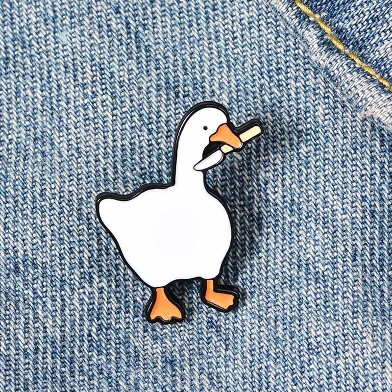 Pin de cuchillo de pato blanco
