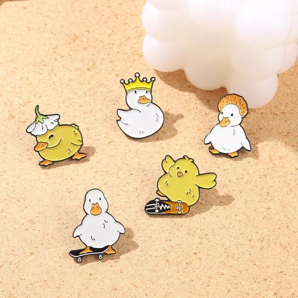 White Duck Skater Pin