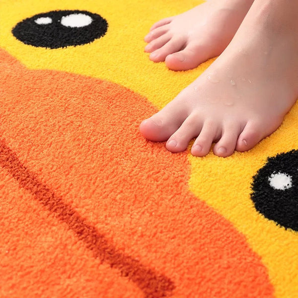 Tappetino da bagno a forma di anatra gialla