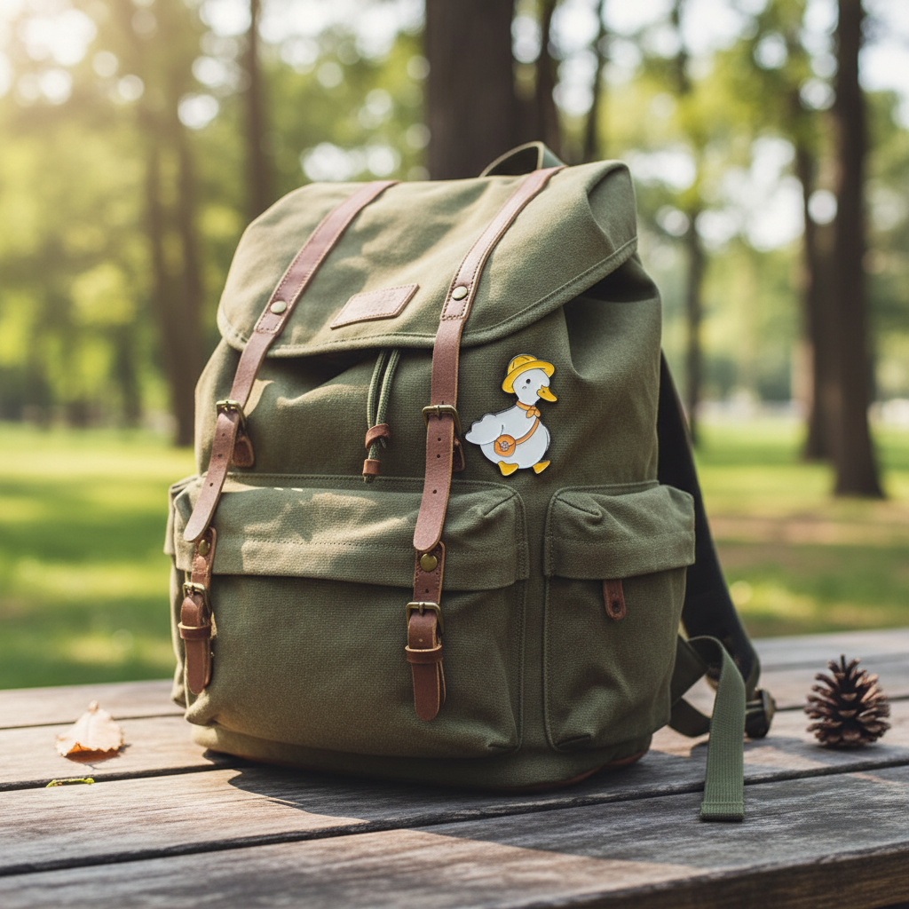 Pin de colegial de pato blanco