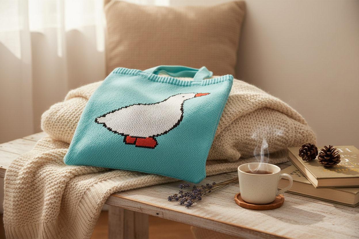 Bolso tote de pato de punto