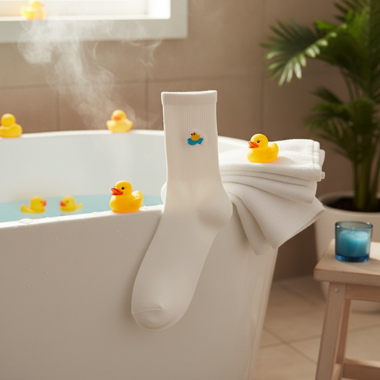 Calcetines de baño con forma de pato