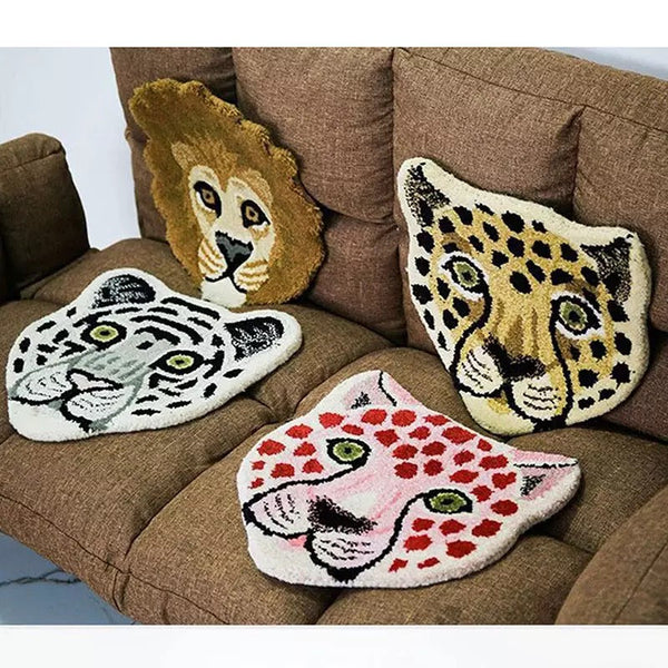 Pequeno tapete de leopardo rosa