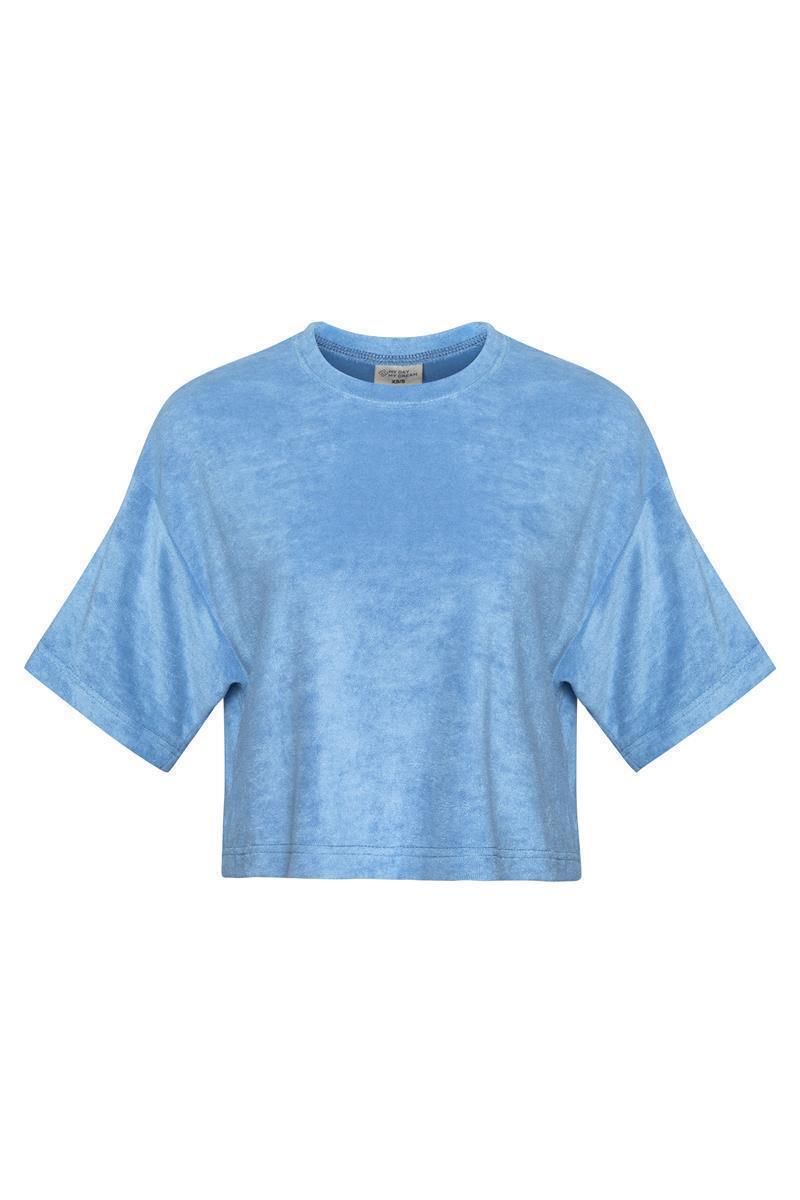 T-shirt court en éponge bleu-gris – vue produit 6
