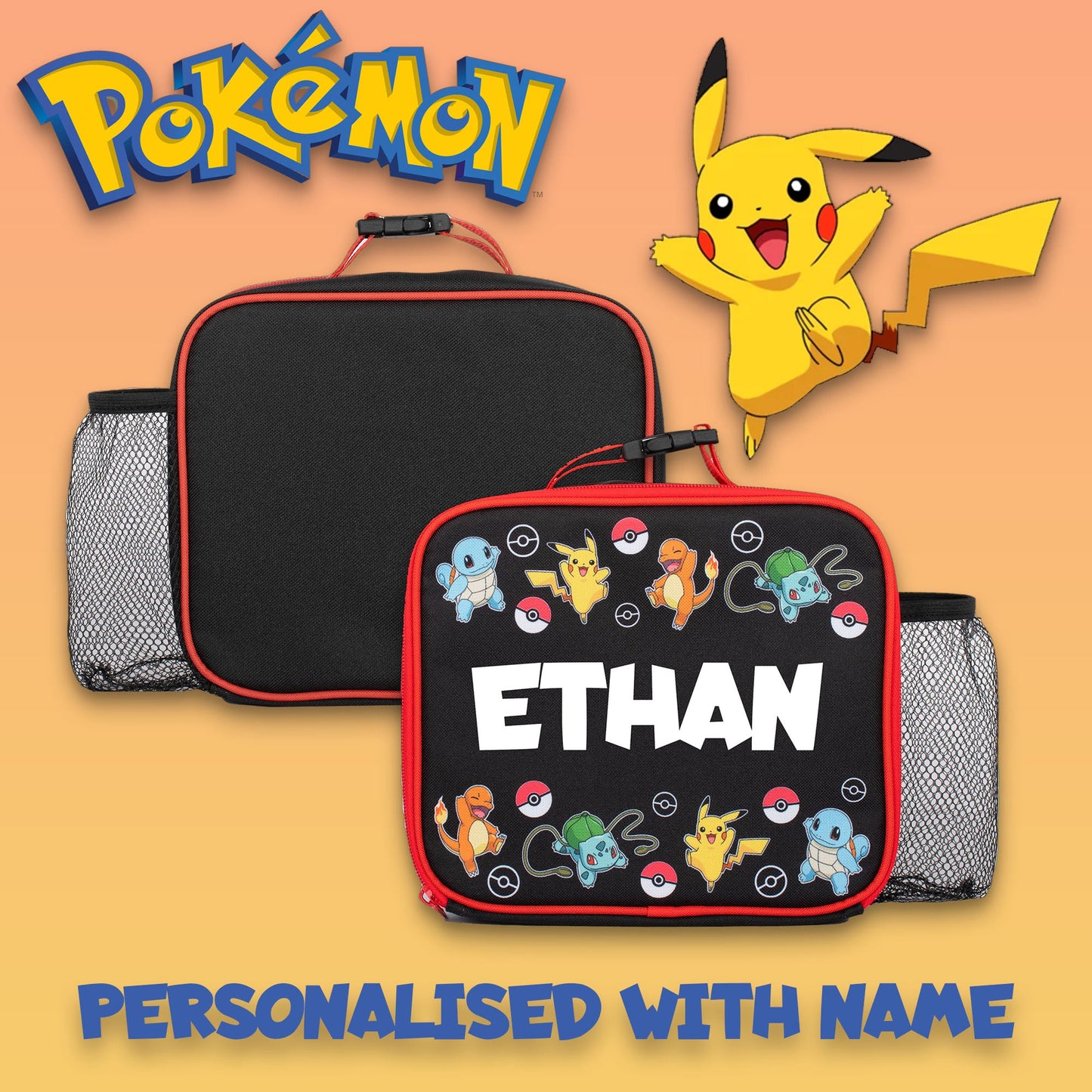 Personalized Lunch Bag - Pokemon Red