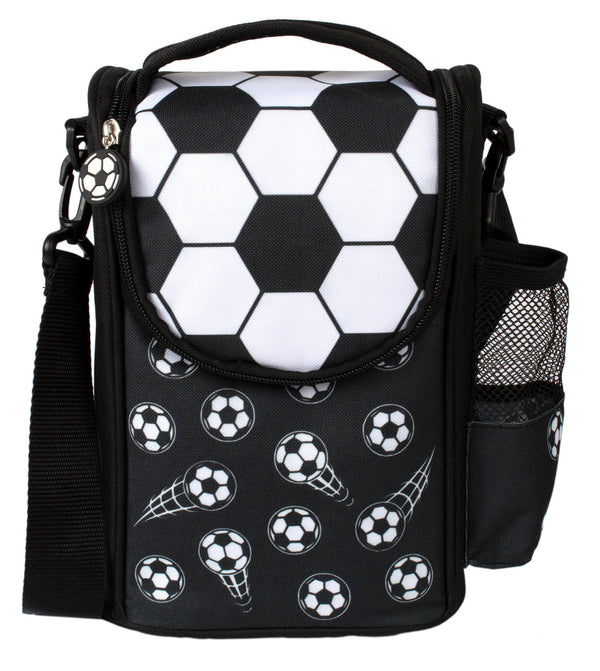 Sac repas avec bandoulière – Strap Lunch Bags – football noir
