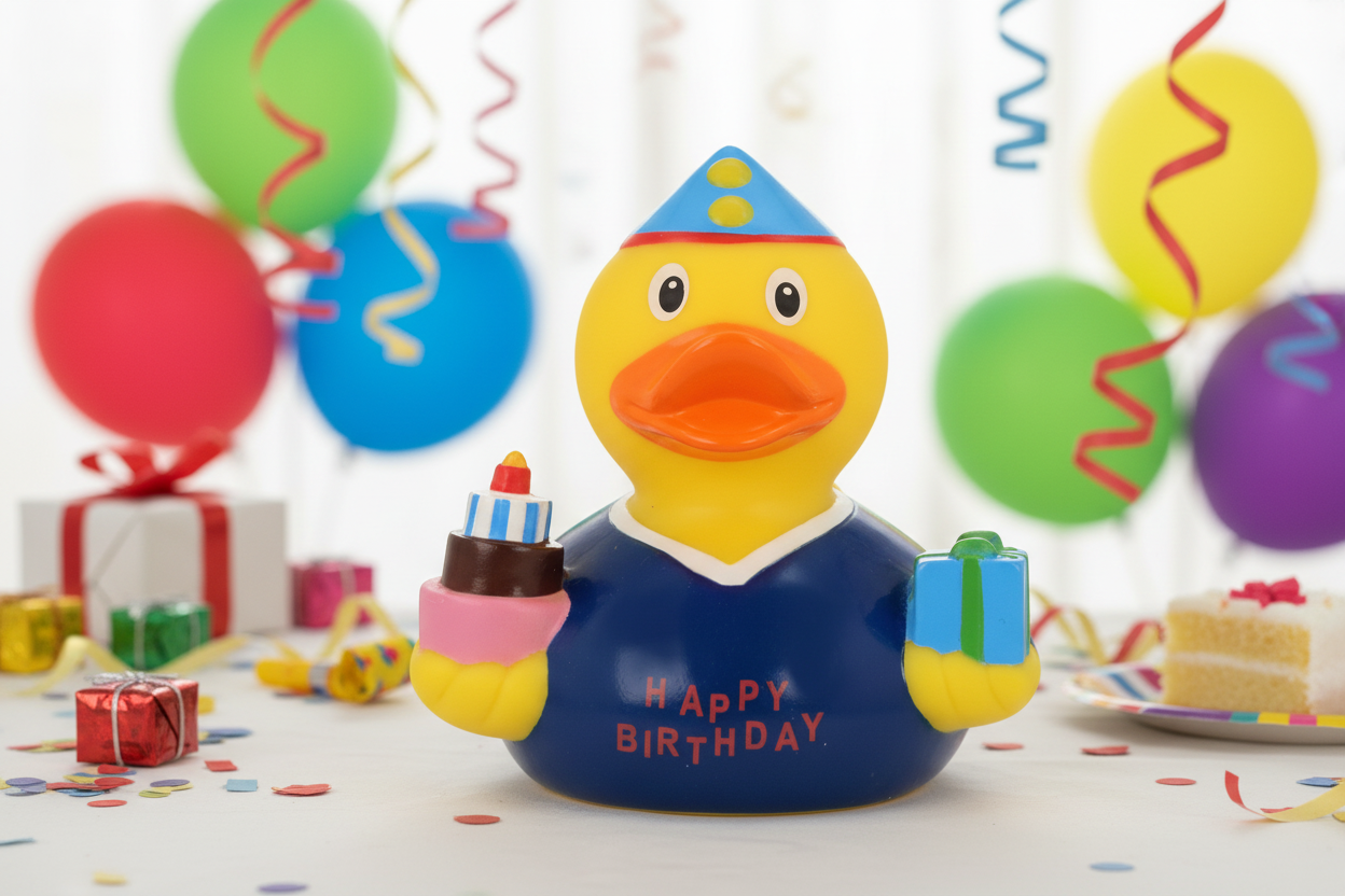 Paperella di compleanno blu