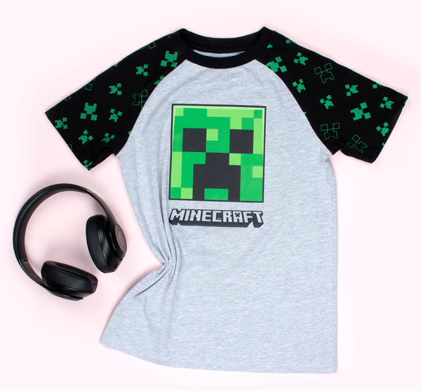 T-shirt Minecraft – Creeper T-shirt – gris