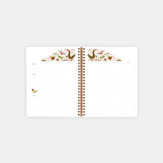 Pink Croco - Monthly Planner Spirals