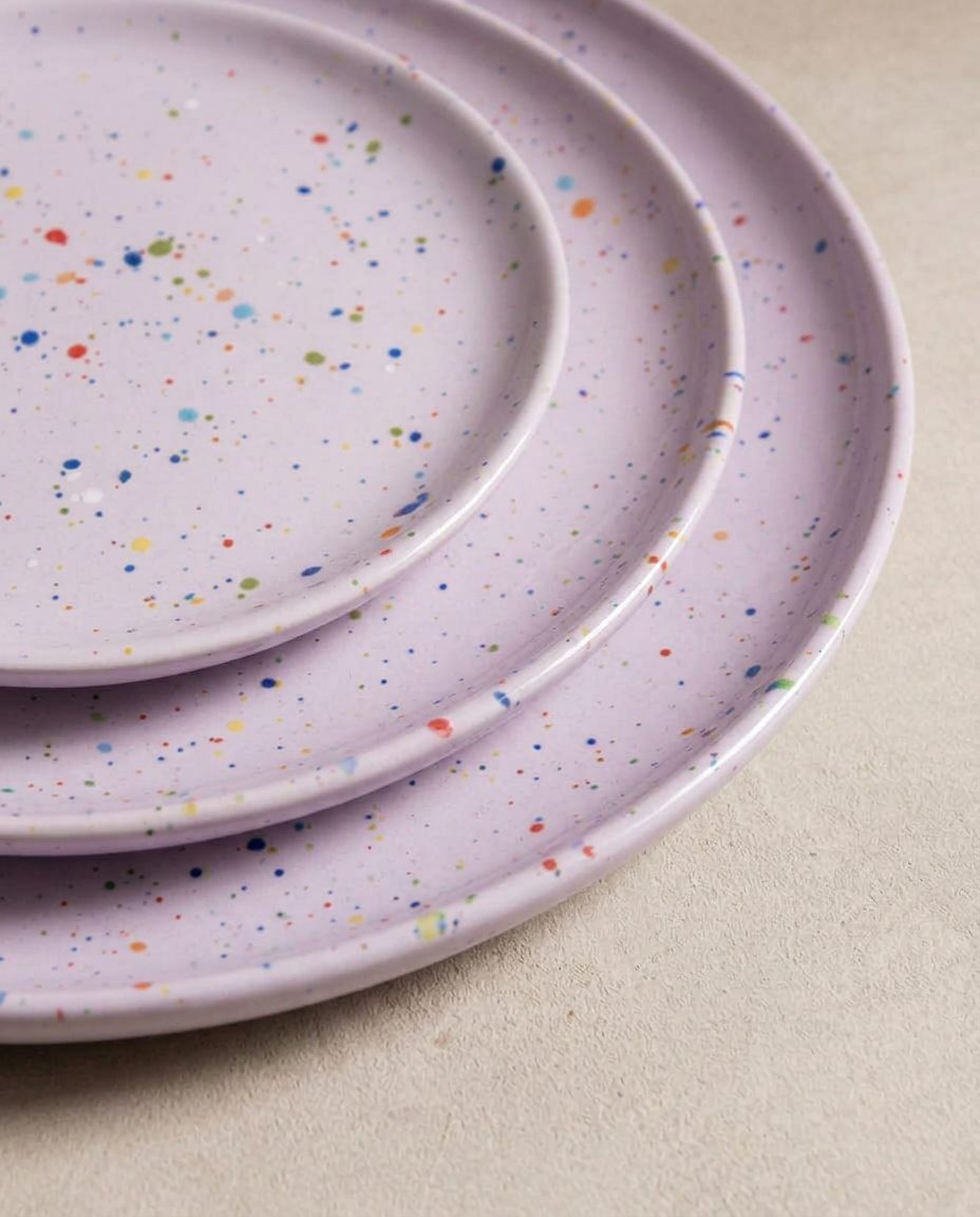 New Party Bread Plate 17cm Lilac
