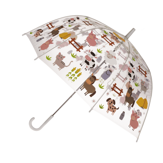 Transparent Umbrella for Children with Animals