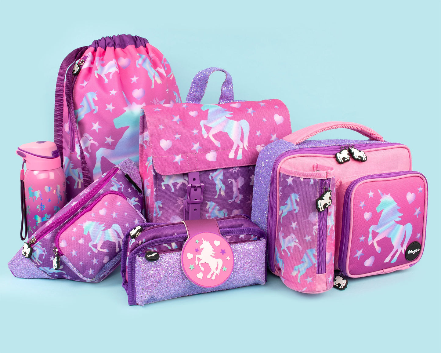 Trousse scolaire avec patch en silicone – licorne Ombre for | Fringoo