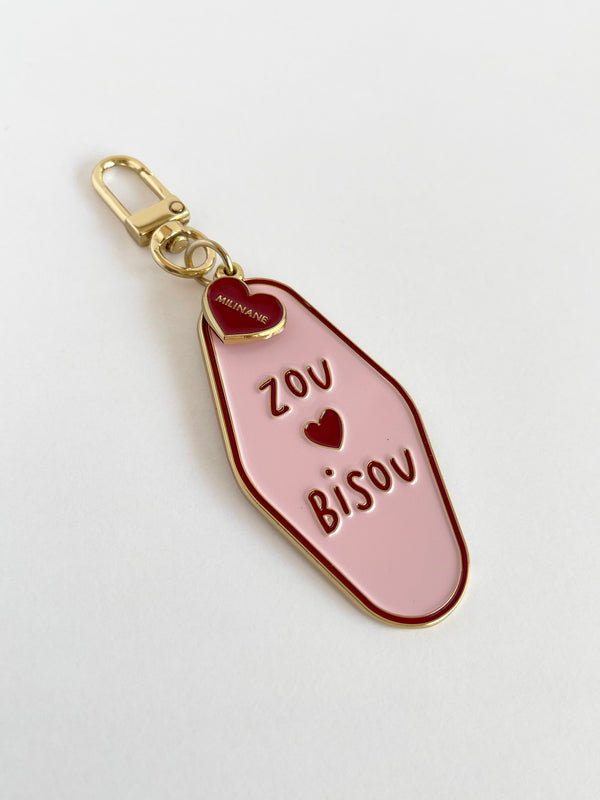 Porte-clés charm émaillé - ZOÉ