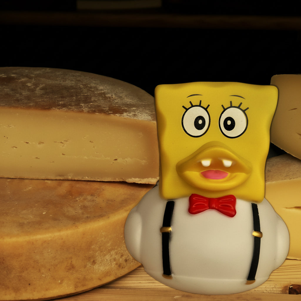 Pato cabeza de gruyère