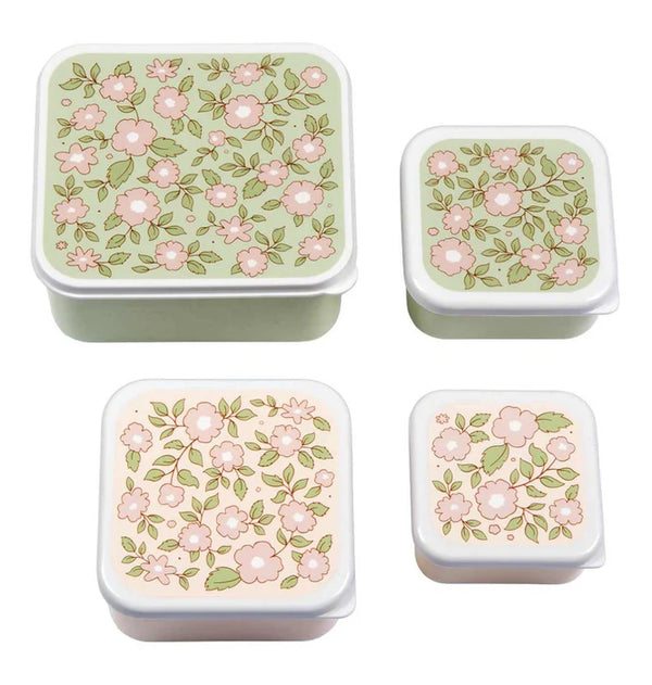 Lot de 4 boîtes repas et goûter - Fleur – A Little Lovely Company
