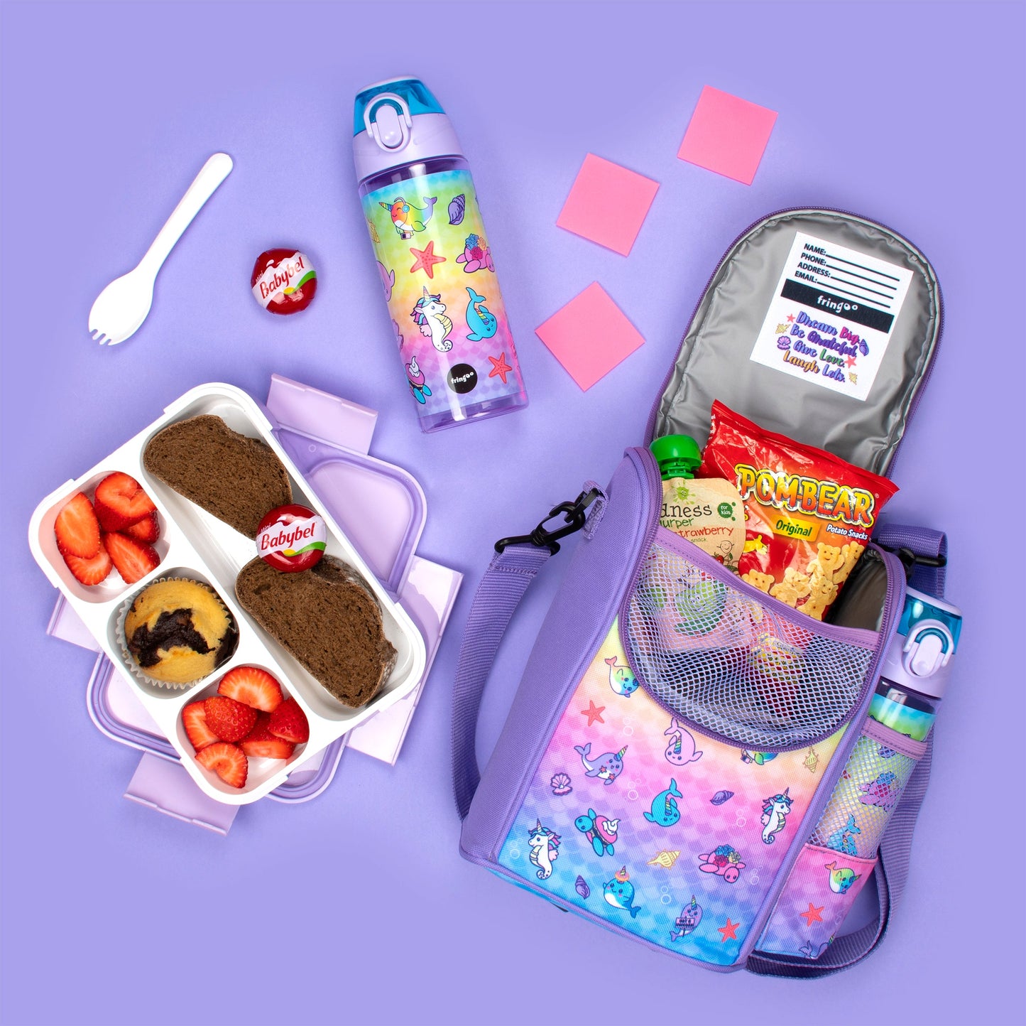Straw Water Bottle - Narwhal & Seahorse