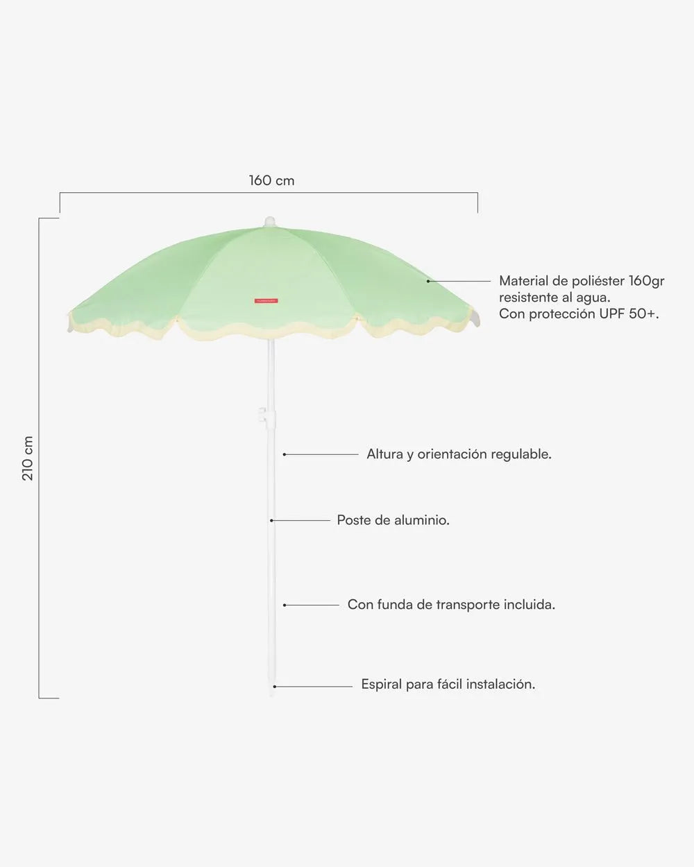 Sombrilla exterior verde - WANDER